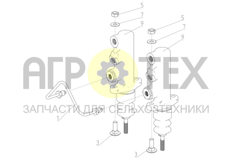 Чертеж Установка главных цилиндров (2650.55.03.000)